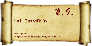 Mai István névjegykártya