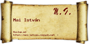 Mai István névjegykártya